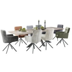 Sale Pronto Wonen Eettafel Tavolo eikenhout 280x110 cm rechthoekig grijs