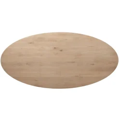 Outlet Pronto Wonen Eettafel Tavolo eikenhout 260x125 cm ovaal naturel grijs