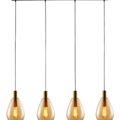 Sale Pronto Wonen Hanglamp Felinio amber glas 4-lichts