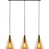 New Pronto Wonen Hanglamp Felinio amber glas 3-lichts