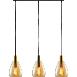 New Pronto Wonen Hanglamp Felinio amber glas 3-lichts