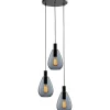 New Pronto Wonen Hanglamp Felinio smoke glas 3-lichts rond
