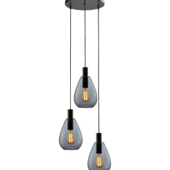 New Pronto Wonen Hanglamp Felinio smoke glas 3-lichts rond