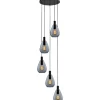 New Pronto Wonen Hanglamp Felinio smoke glas 5-lichts rond