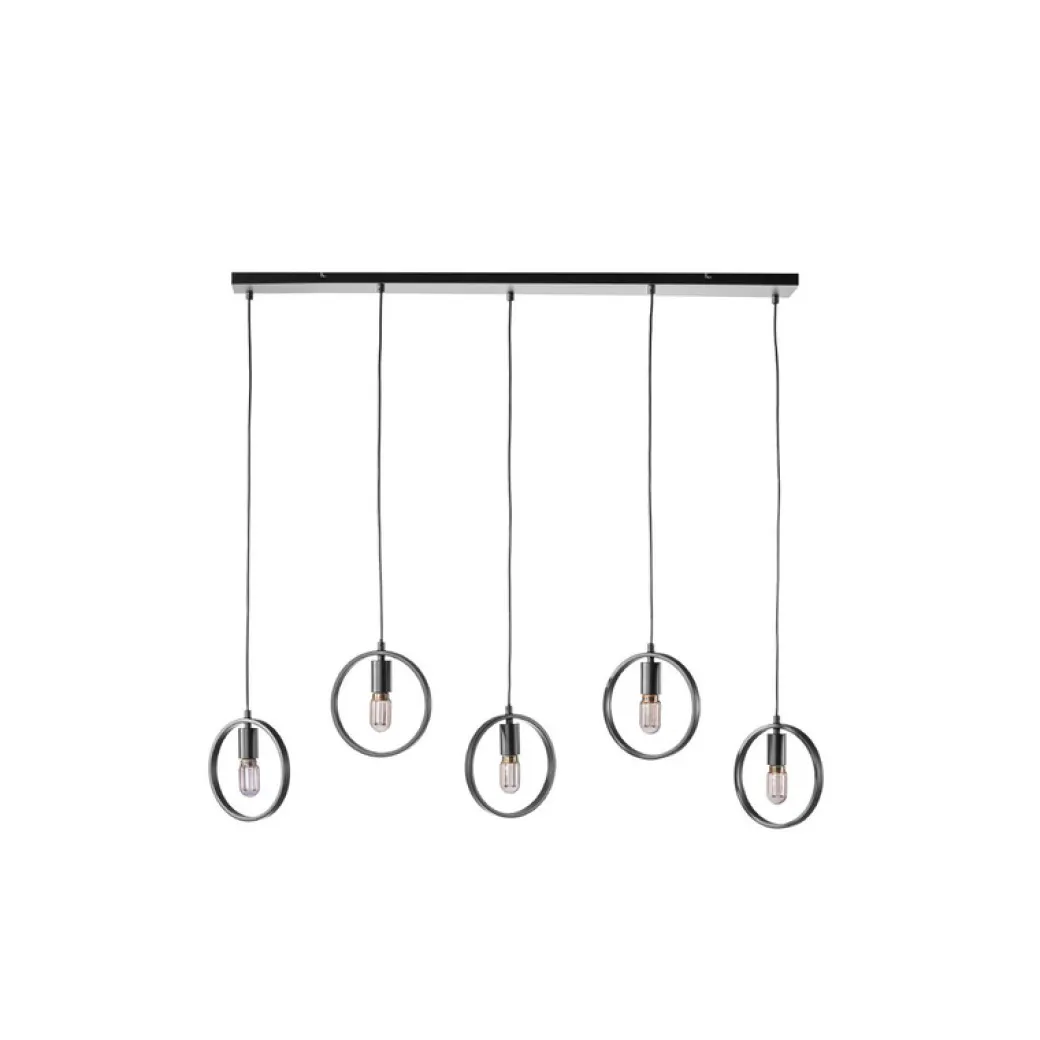 Outlet Pronto Wonen Hanglamp Girare zwart metaal 5-lichts