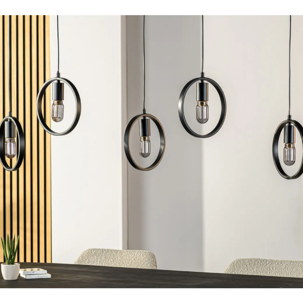 Outlet Pronto Wonen Hanglamp Girare zwart metaal 5-lichts
