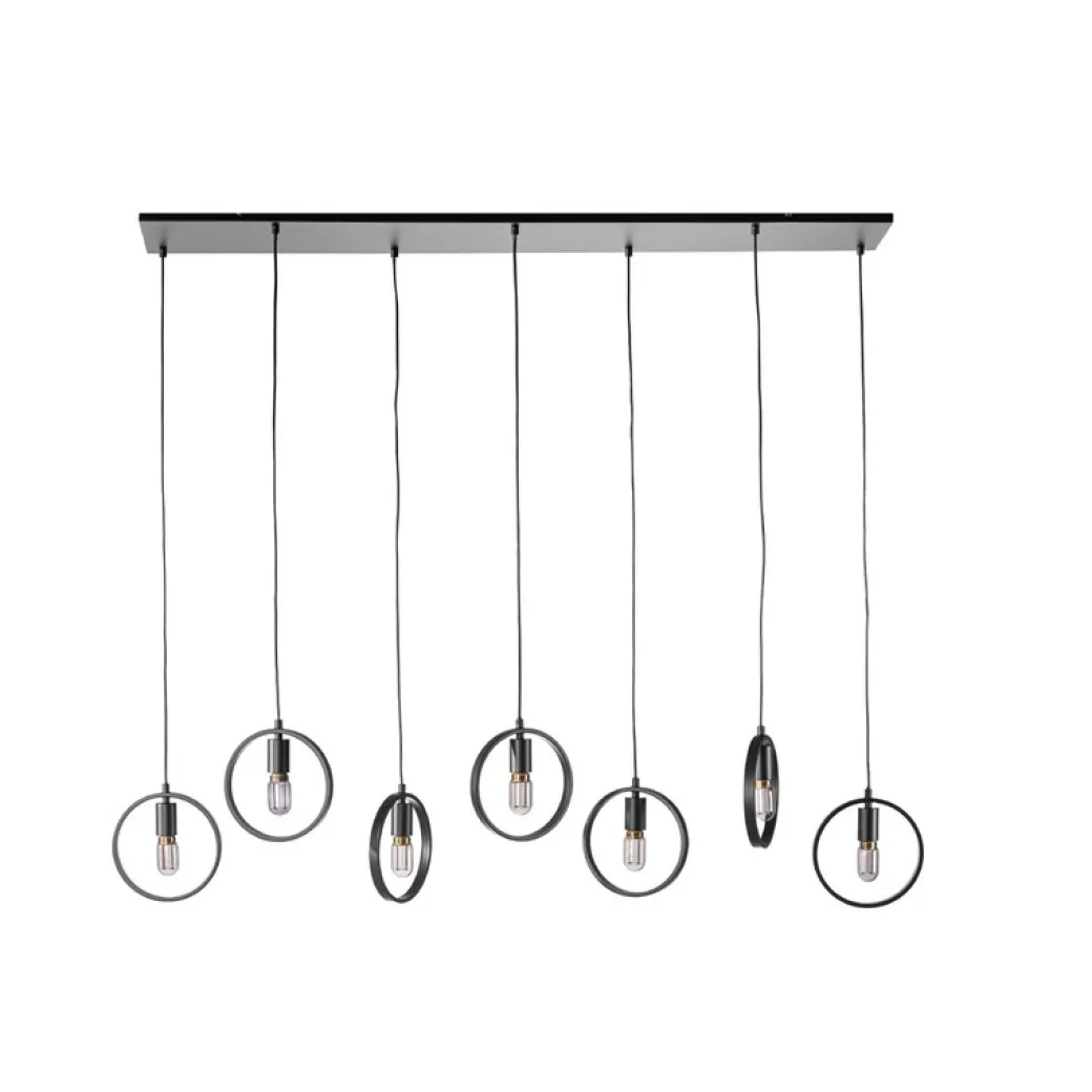 Outlet Pronto Wonen Hanglamp Girare zwart metaal 7-lichts