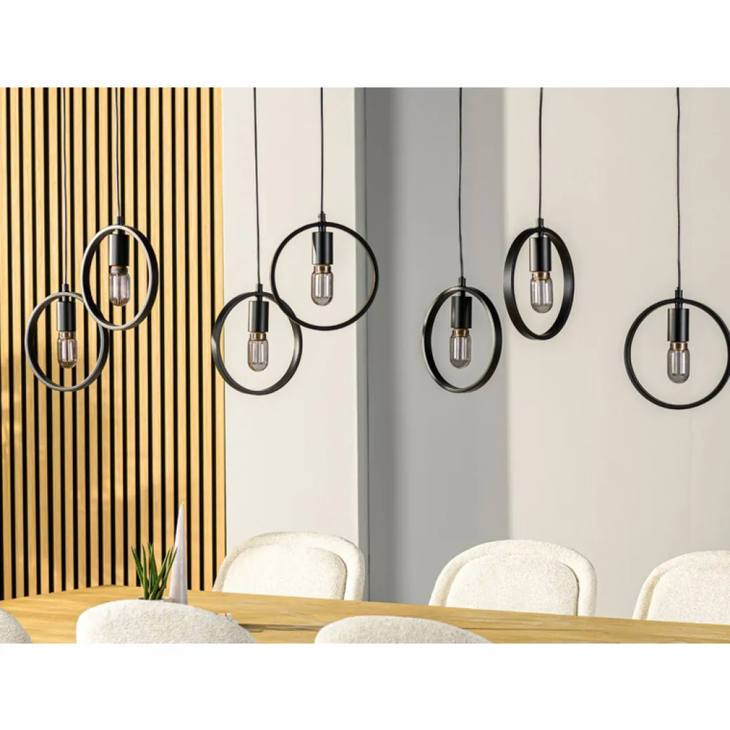 Outlet Pronto Wonen Hanglamp Girare zwart metaal 7-lichts