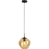 Pronto Wonen Hanglamp Macato zwart amber glas 1-lichts