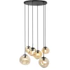 Discount Pronto Wonen Hanglamp Macato zwart amber glas 6-lichts