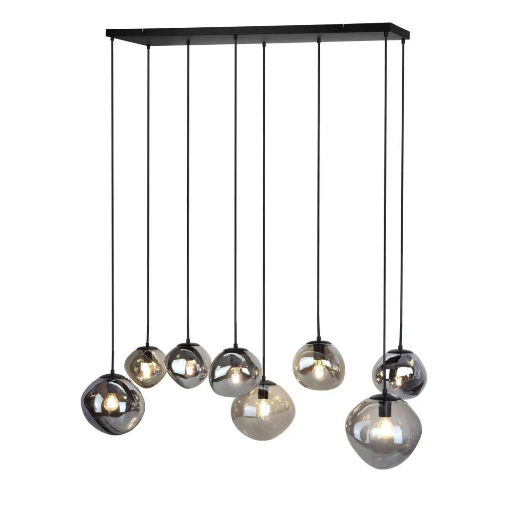 Sale Pronto Wonen Hanglamp Macato zwart smoke glas 8-lichts