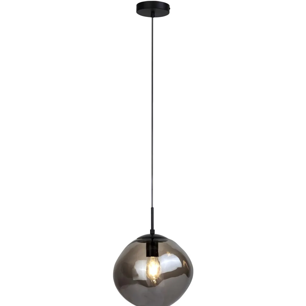 Best Pronto Wonen Hanglamp Macato zwart smoke glas 1-lichts