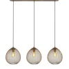 Outlet Pronto Wonen Hanglamp Maroggia bruin koper 3-lichts