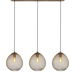 Outlet Pronto Wonen Hanglamp Maroggia bruin koper 3-lichts