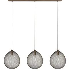 Outlet Pronto Wonen Hanglamp Maroggia bruin koper 3-lichts