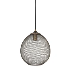 Clearance Pronto Wonen Hanglamp Maroggia bruin rond 30cm koper 1-lichts