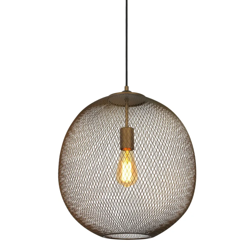 New Pronto Wonen Hanglamp Maroggia bruin rond 40cm koper 1-lichts