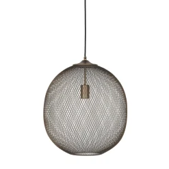 New Pronto Wonen Hanglamp Maroggia bruin rond 40cm koper 1-lichts