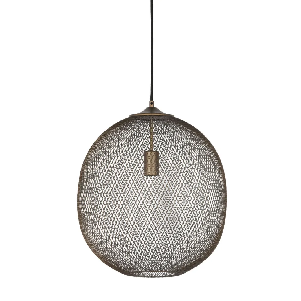 New Pronto Wonen Hanglamp Maroggia bruin rond 40cm koper 1-lichts