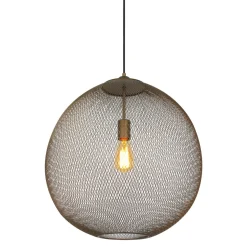 Online Pronto Wonen Hanglamp Maroggia bruin rond 50cm koper 1-lichts