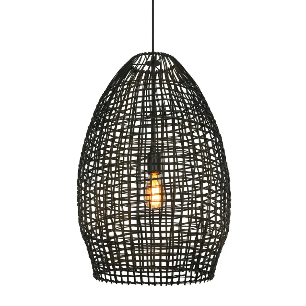 Online Pronto Wonen Hanglamp Orcia rond 46 cm rotan zwart