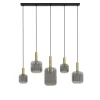 Online Pronto Wonen Hanglamp Peglio glas smoke antiek brons 5-lichts