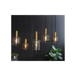 Online Pronto Wonen Hanglamp Peglio glas smoke antiek brons 5-lichts