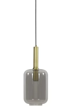 New Pronto Wonen Hanglamp Peglio glas smoke antiek brons