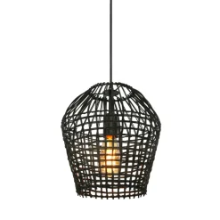 New Pronto Wonen Hanglamp Scarperio rond 28 cm rotan zwart