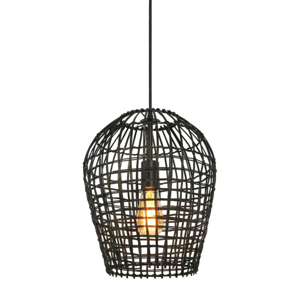 New Pronto Wonen Hanglamp Scarperio rond 31 cm rotan zwart