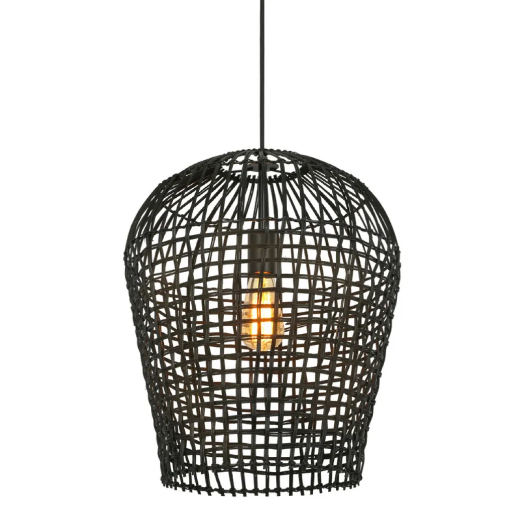 Hot Pronto Wonen Hanglamp Scarperio rond 40 cm rotan zwart