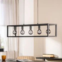 New Pronto Wonen Hanglamp Tiamo zwart staal 5-lichts