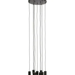 Online Pronto Wonen Hanglamp Trecate mat zwart 9-lichts rond