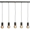 Best Pronto Wonen Hanglamp Trecate mat zwart 5-lichts
