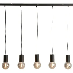 Best Pronto Wonen Hanglamp Trecate mat zwart 5-lichts