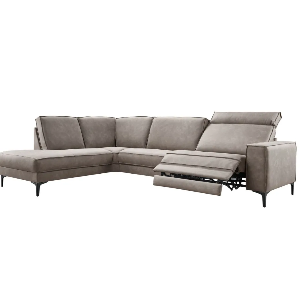 Discount Pronto Wonen Hoekbank links Barrio bruin relaxfunctie excellent comfort