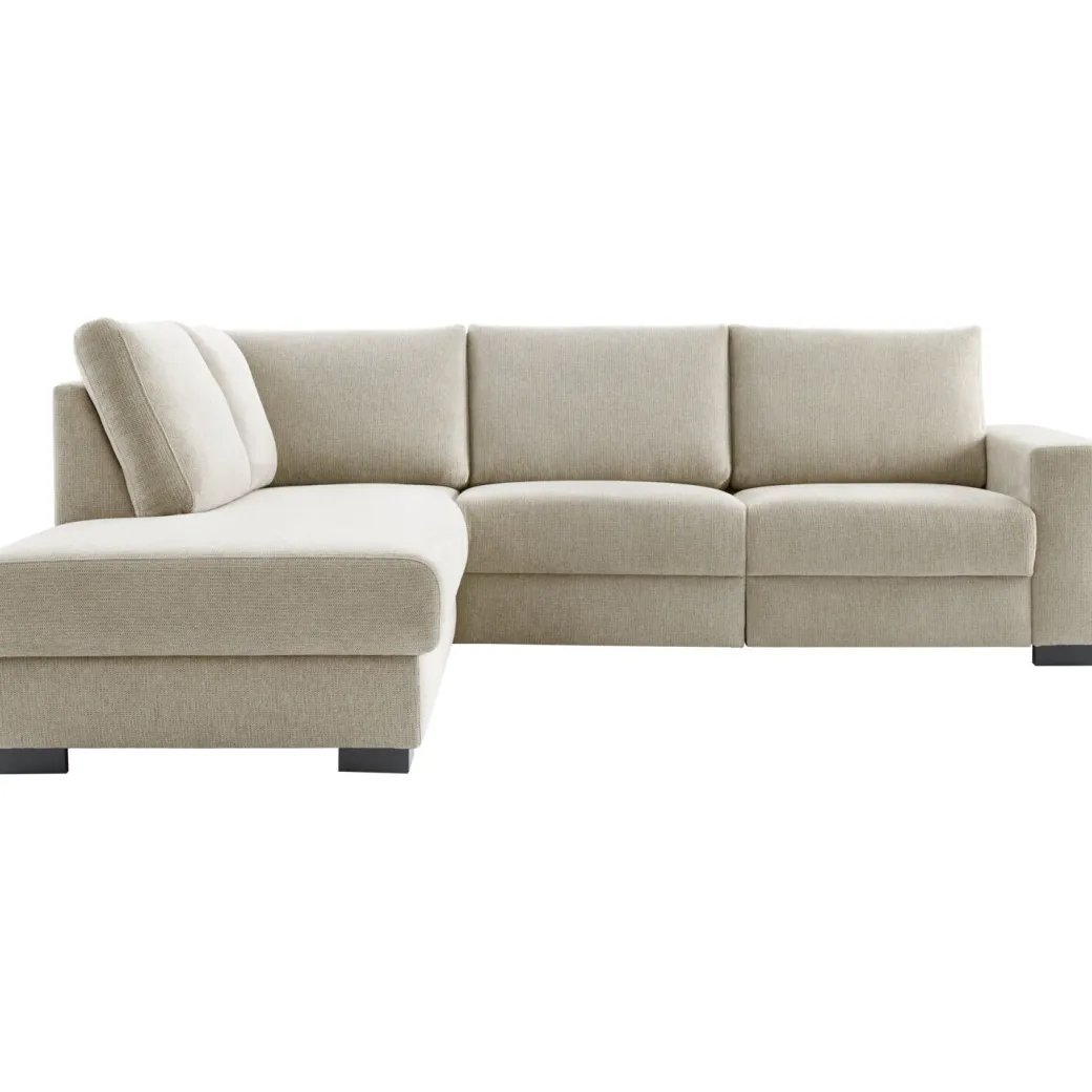 Discount Pronto Wonen Hoekbank links Florance HR koudschuim zandbeige relaxfunctie