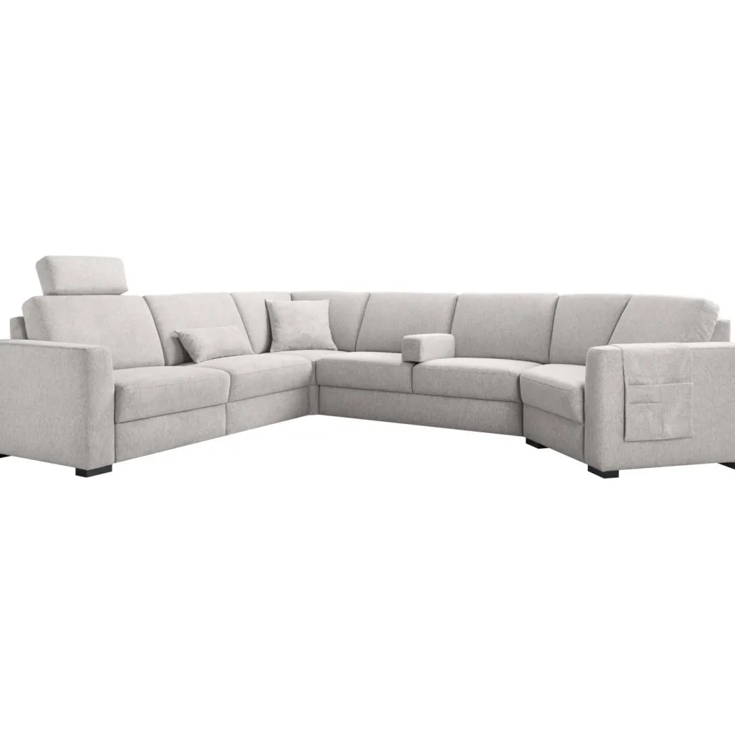 Online Pronto Wonen Hoekbank links Muscolo grijs relaxfunctie premium comfort
