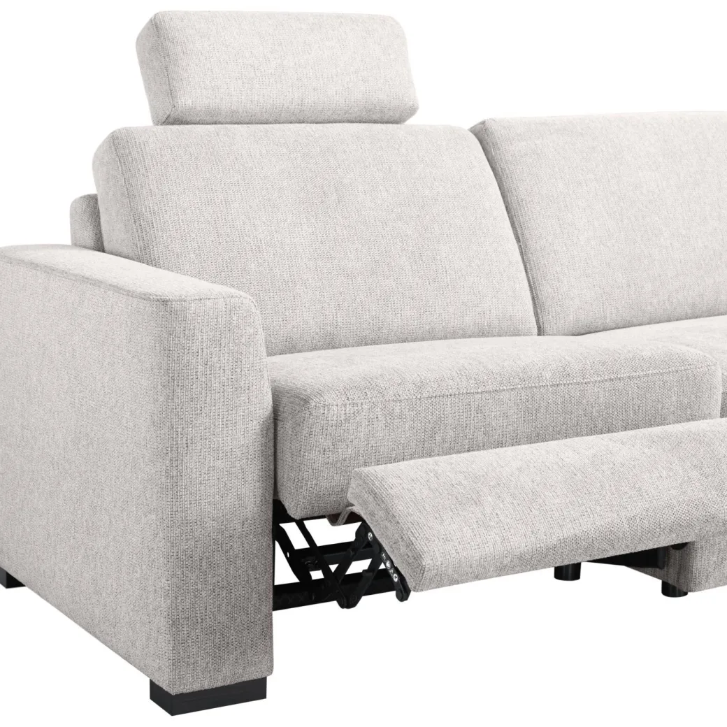 Online Pronto Wonen Hoekbank links Muscolo grijs relaxfunctie premium comfort