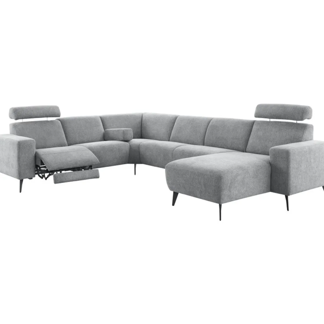 Discount Pronto Wonen Hoekbank links Puento gerecycled polyether HR-zitting grijs