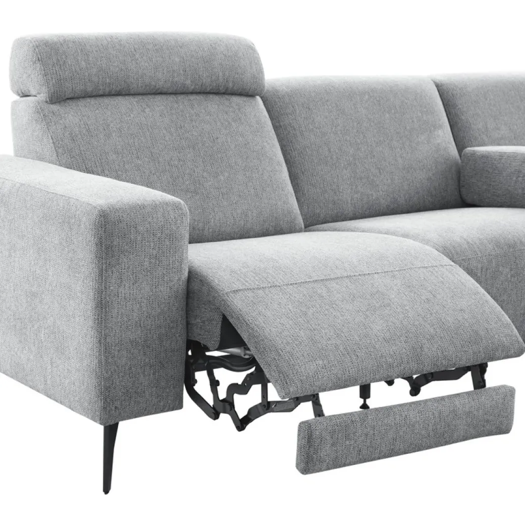 Discount Pronto Wonen Hoekbank links Puento gerecycled polyether HR-zitting grijs