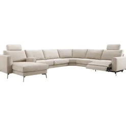 Clearance Pronto Wonen Hoekbank Linoza naturel relaxfunctie rechts premium comfort