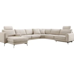 Clearance Pronto Wonen Hoekbank Linoza naturel relaxfunctie rechts premium comfort