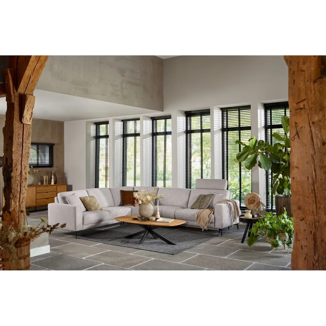 Discount Pronto Wonen Hoekbank Moscato bonell HR-schuim zitting lichtgrijs