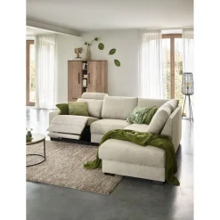 Pronto Wonen Hoekbank rechts Florance HR koudschuim zandbeige relaxfunctie