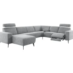 Online Pronto Wonen Hoekbank rechts Puento gerecycled polyether HR-zitting grijs