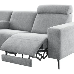 Online Pronto Wonen Hoekbank rechts Puento gerecycled polyether HR-zitting grijs