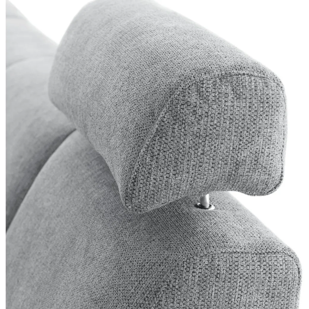 Online Pronto Wonen Hoekbank rechts Puento gerecycled polyether HR-zitting grijs