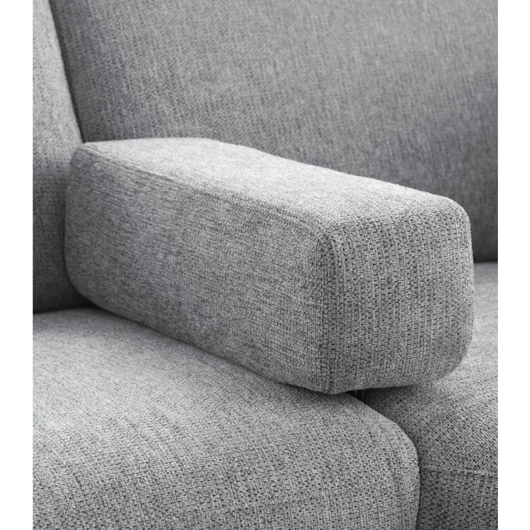 Online Pronto Wonen Hoekbank rechts Puento gerecycled polyether HR-zitting grijs