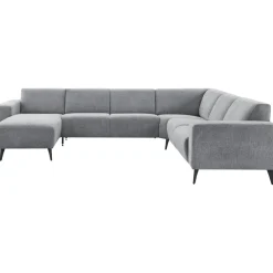 Discount Pronto Wonen Hoekbank rechts Puento gerecycled polyether HR-zitting grijs